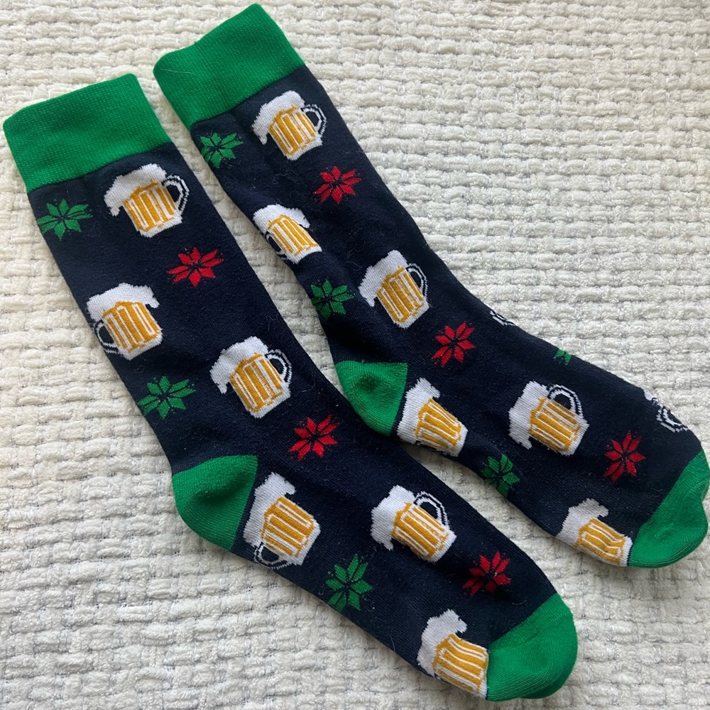 Christmas beer socks